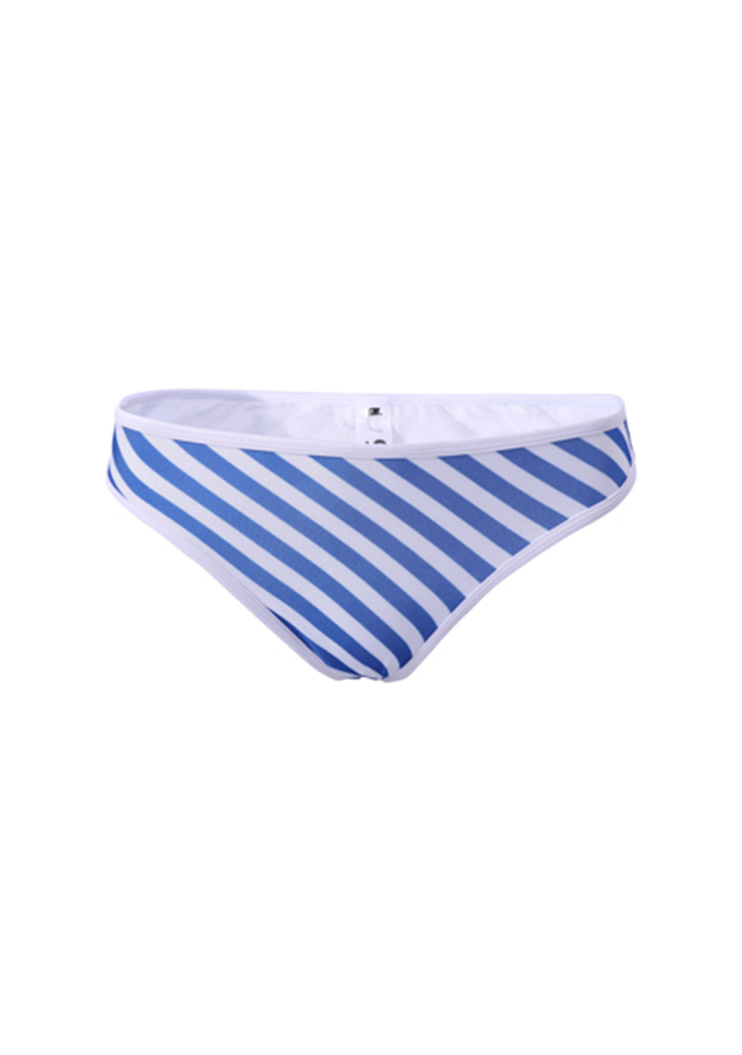 天藍色-mix&match泳衣下身 <24061472>:斜藍白條紋,比基尼下身,白色腰帶和滾邊設計。.