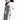 一位女士以杏色撥水防風外套 <20221670-12>為模特兒，白色和橄欖綠色的雙色設計，袖子上有山岳標誌和日系文字，在純白背景下展現出日系戶外風格。.