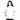 一位棕色波浪長髮的女性，穿著白色撥水防風外套 <20221676-10>，雙手插在口袋裡，站在純白色背景中。.