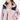 一位女士穿著粉紫色 2合1撥水防風外套 <20621677-50>，外罩白色運動胸罩，一隻手插在口袋裡，在純白背景下擺姿勢。.