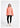 Person wearing a coral jacket on a white background