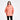 Person wearing a peach-colored jacket on a white background