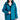 Blue jacket worn by a person on a white background