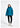 Person wearing a teal jacket on a white background