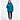 Woman wearing a teal jacket on a white background
