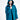 Person wearing a blue raincoat on a white background