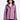 Woman wearing a purple raincoat on a white background