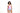 一位捲髮女子戴著粉紅色訓練連身運動泳衣 <21031610>，站在純白背景中。.