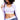 一位捲髮女士微笑著為粉紫色 3 件套裝運動泳衣 <21221648>做模特兒。從肩膀到臀部的剪裁。.