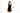 一位深色長髮的女性，以黑色分體裙套裝運動泳衣 <22181501>為模特兒，自信地站在純白背景中，一手放在臀部上微笑。.