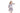 身著磚紅色背心吊帶 3 件裝連身背心泳衣 <22211629> 的女人站在純白背景下，一手摸著脖子，看著攝影機。.