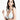 一位棕色長髮的女性在白色背景下擺姿勢，身穿 杏色-MIX&MATCH泳衣上身 <23501585>比基尼上衣，前方有時尚系帶細節。.