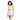 一位卷髮女子身穿 橙色-MIX&MATCH泳衣上身 <23551578> crop top 和淺紫色荷葉邊迷你裙，站在白色背景中，自信地望著鏡頭。.