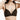 一位女士穿著卡其色自然 Push Up MIX&MATCH泳衣上身 <23581581>，以可調節背帶為特色，從肩膀到腰部在純白背景中展示。她的頭部部分離開畫面。.