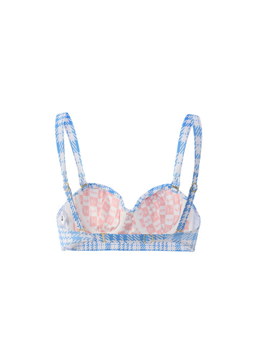 蓝白格纹MIX&MATCH泳衣上身 <23651907>