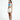 一名女子赤腳站在純白背景下，身穿藍紫色漸變比基尼上衣，上衣上印有白色高腰裙MIX&MATCH泳衣下身<24101624>--時尚海灘婚禮造型的時髦之選。.
