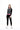 一位女性以中性姿勢面向前方，穿著灰色緊身開胸拉鏈抓毛保暖泳衣 <26001146-NS02> - 灰色拉鏈外套，以高彈性泳衣布製成，非常適合保暖衣在海上活動時的需求。她搭配黑色緊身褲和白色運動鞋。.