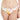 紅色日本製泳衣 <423005-RD>，在素色背景下展示她的軀幹和大腿上部。.