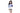 一位女士身穿印有 Ocean Beach 文字和圖案的白色和藍色長袖防曬衣，搭配黑白泳褲，站在白色背景中，微笑著撫摸自己的頭髮。.