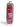 一個標有「桃紅色40x90cm快乾毛巾 <29131392-PM22>」字樣的圓柱形容器，標籤上印有日文，內裝一條紅色運動毛巾。左上角印有「FAST DRYING」字樣。容器頂部配有半透明塑膠蓋，蓋子上附有掛鉤。.